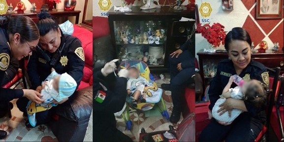 Policías rescatan a tres niños en aparente abandono en Venustiano Carranza